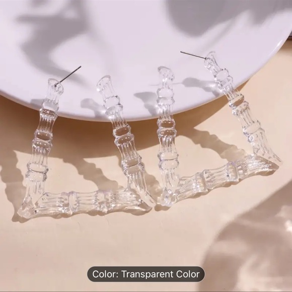 Jewelry - NWT clear bamboo earrings